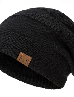 Men's Unisex Beanie Hat Winter Hats Beanies Skull Cap Knit Hat Black Wine Polyester Knitted Cozy Daily Wear Going out Solid / Plain Color Warm