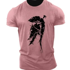 Men's Unisex Geometric T shirt Casual Style Classic Style Cool Shirt Short Sleeve T shirt Print Crew Neck Shirt Sports Casual Big and Tall Outdoor Street Holiday Light Pink Black White Summer