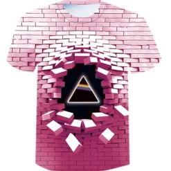 Men's Unisex Graphic Optical Illusion T shirt Tee Short Sleeve T shirt 3D Print Crew Neck Round Neck Shirt Vintage Streetwear Exaggerated Casual Daily White Light Green Pink Summer Clothing Apparel