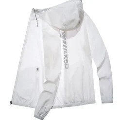 Men's UPF 50+ UV Sun Protection Zip Up Hoodie Long Sleeve Fishing Running Hiking Jacket Summer Outdoor Windproof Ultra Light (UL) Quick Dry Outerwear Coat Top Climbing Beach Yellow Blue Grey White