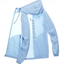 Men's UPF 50+ UV Sun Protection Zip Up Hoodie Long Sleeve Fishing Running Hiking Jacket Summer Outdoor Windproof Ultra Light (UL) Quick Dry Outerwear Coat Top Climbing Beach Yellow Blue Grey White