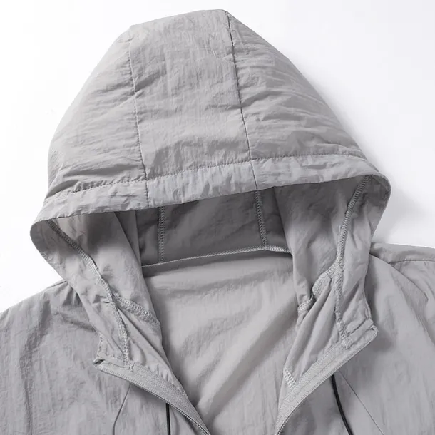 Men's UPF 50+ UV Sun Protection Zip Up Hoodie Long Sleeve Fishing Running Hiking Jacket Summer Outdoor Windproof Ultra Light (UL) Quick Dry Outerwear Coat Top Climbing Beach Yellow Blue Grey White