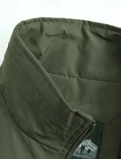 Men's Vest Gilet Fishing Vest Hiking Vest Daily Date Vacation Fashion Casual Spring & Fall Pocket Nylon Comfortable Plain Zipper Stand Collar Regular Fit Black Red Royal Blue Khaki Vest