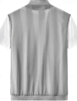 Men's Vest Gilet Fishing Vest Hiking Vest Gilet Jacket Outdoor Street Daily Going out Streetwear Casual Spring Fall Pocket Polyester Nylon Breathable Plain Zipper Stand Collar Regular Fit Black White