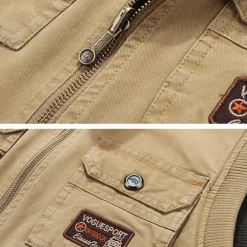 Men's Vest Gilet Fishing Vest Hiking Vest Sleeveless Vest Gilet Jacket Outdoor Street Holiday Daily Wear Streetwear Chic & Modern Spring Fall Pocket Cotton Blend Windproof Warm Pure Color Zipper