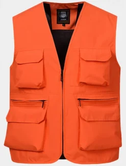 Men's Vest Gilet Fishing Vest Hiking Vest Daily Date Vacation Fashion Casual Spring & Fall Mesh Pocket Polyester Breathable Comfortable Plain Zipper V Neck Regular Fit Black Yellow Red Navy Blue Vest