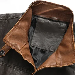 Men's Vest Gilet Wedding Event / Party Daily Fashion Business Fall & Winter Pocket Fleece PU Leather Thermal Warm Plain Zipper Stand Collar Regular Fit Coffee Vest