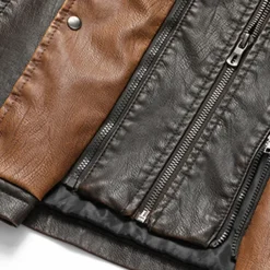 Men's Vest Gilet Wedding Event / Party Daily Fashion Business Fall & Winter Pocket Fleece PU Leather Thermal Warm Plain Zipper Stand Collar Regular Fit Coffee Vest