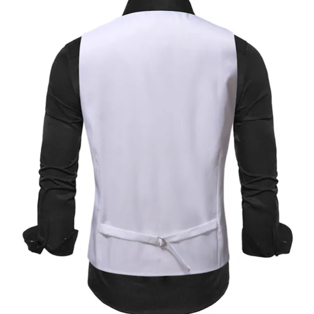 Men's Vest Waistcoat Gilet Wedding Office & Career Daily Wear Party / Cocktail Business Modern Contemporary Spring Fall Embroidered Pocket Print Button-Down Polyester Soft Outdoor Comfortable Flower