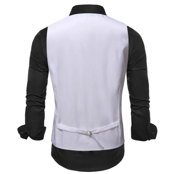 Men's Vest Waistcoat Gilet Wedding Office & Career Daily Wear Party / Cocktail Business Modern Contemporary Spring Fall Embroidered Pocket Print Button-Down Polyester Soft Outdoor Comfortable Flower