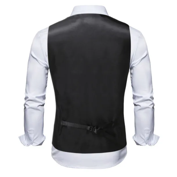 Men's Vest Waistcoat Gilet Wedding Office & Career Daily Wear Party / Cocktail Business Modern Contemporary Spring Fall Embroidered Pocket Print Button-Down Polyester Soft Outdoor Comfortable Flower