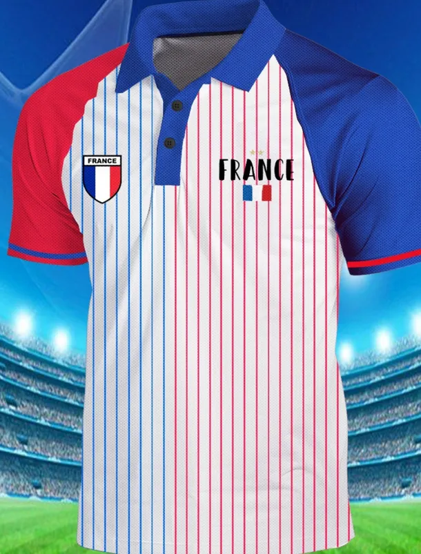 Men's Veterans Patriotic Sports Polo Shirts Golf Shirt Short Sleeve Polo Shirts Collared Shirts Casual Sportswear Vacation Wear Buttons 3D Print Spring & Summer White