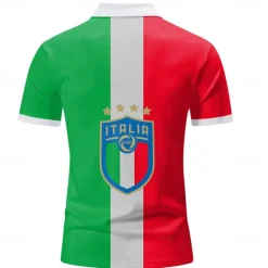 Men's Veterans Patriotic Zip Polo Shirts Golf Shirt Short Sleeve Polo Shirts Collared Shirts Casual Streetwear Vacation Wear Party Outfits 3D Print Quarter Zip Polo White Army Green Red