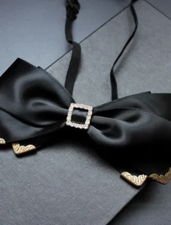 Men's Vintage Bow Tie Wedding Party Bow Tie Solid Color Black Red Royal Blue