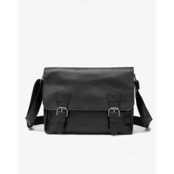 Men's Vintage Faux Leather Messenger Bag with Adjustable Strap – Durable Two-Tone Design for Work and Casual Use