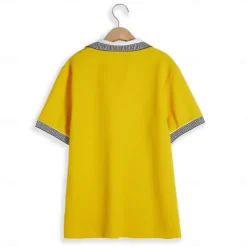 Men's Waffle Polo Shirt Business Polo Work Casual Lapel Ribbed Polo Collar Short Sleeve Modern Old Money Style Color Block Patchwork Button Spring & Summer Regular Fit Light Yellow Dark red Black