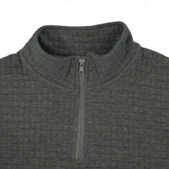 Men's Waffle Polo Shirt Quarter Zip Polo Daily Holiday Quarter Zip Short Sleeve Fashion Basic Plain Spring & Summer Regular Fit Black White Burgundy Khaki Light Grey Army Green Waffle Polo Shirt