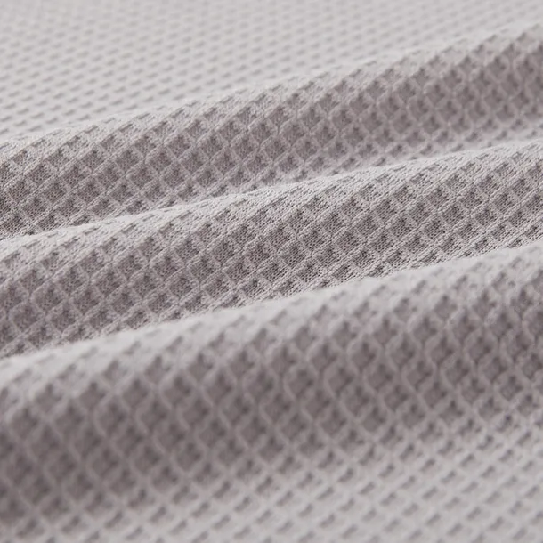 Men's Waffle Polo Shirts Home Standing Collar Quarter Zip Long Sleeve Basic Solid Color Knitted Spring & Fall Standard Fit Light Blue Black White Gray Waffle Polo Shirts