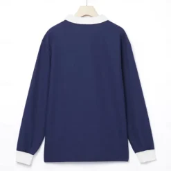 Men's Waffle Polo Shirts Quarter Zip Polo Outdoor Causal Quarter Zip Long Sleeve Fashion Modern Solid Color Knitted Spring & Fall Standard Fit Navy Blue Dark Green Orange Light Grey Waffle Polo