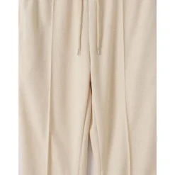 Men's Waffle Shirt Polo Tee Pants Sets Long Sleeve Quarter Zip Solid Color Knitwear Fashion Pocket Home Office / Career Street Black Ivory Blue Top Tee for Men