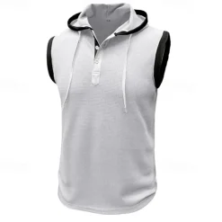 Men's Waffle Shirt Tank Top Undershirt Sleeveless Shirt Sleeveless V Neck Summer Plain Fashion Designer Muscle V Neck Outdoor Going out Gym Black White Red Top Tee for Men