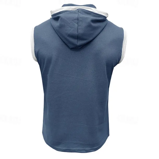 Men's Waffle Shirt Tank Top Undershirt Sleeveless Shirt Sleeveless Hooded Summer Plain Fashion Designer Muscle Outdoor Going out Gym Black White Red Top Tee for Men