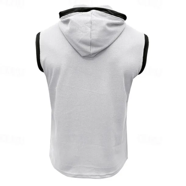 Men's Waffle Shirt Tank Top Undershirt Sleeveless Shirt Sleeveless Hooded Summer Plain Fashion Designer Muscle Outdoor Going out Gym Black White Red Top Tee for Men