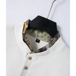 Men's Waffle Shirt T-shirt Suits 2 Pieces Outfits Tee & Shorts Short Sleeve Standing Collar Summer Color Block Fashion Casual 2 Piece Front Pocket Vacation Daily Wear Going out Black White Royal Blue