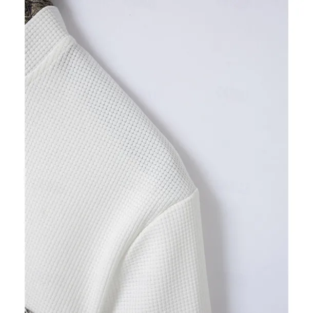 Men's Waffle Shirt T-shirt Suits 2 Pieces Outfits Tee & Shorts Short Sleeve Standing Collar Summer Color Block Fashion Casual 2 Piece Front Pocket Vacation Daily Wear Going out Black White Royal Blue