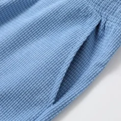 Men's Waffle Shorts Shorts Summer Shorts Casual Shorts Pocket Drawstring Elastic Waist Plain Comfort Breathable Short Outdoor Vacation Sport Casual Black White Micro-elastic