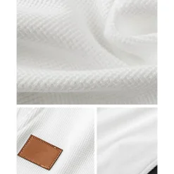 Men's Waffle Shorts Sweat Shorts Shorts Bermuda shorts Drawstring Elastic Waist Plain Comfort Breathable Short Outdoor Daily Running Sports Fashion Black White Micro-elastic