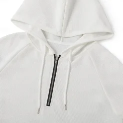 Men's Waffle Tee T Shirt Zip Up Hoodies Long Sleeve Hoodie Spring Fall Spring & Fall Solid Color Knitwear Daily Color-Blocking Outdoor Causal Casual Black White Light Gray Top Tee for Men