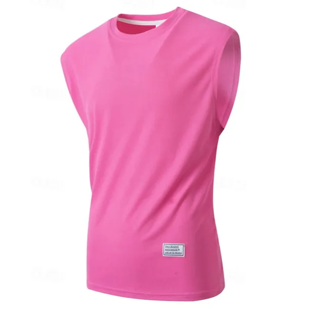 Men's Waffle Tee Tank Top Vest Top Undershirt Sleeveless Crew Neck Summer Plain Fashion Designer Basic Classic Vacation Street Going out Black White Pink Top Tee for Men