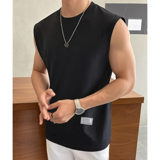 Men's Waffle Tee Tank Top Vest Top Undershirt Sleeveless Crew Neck Summer Plain Fashion Designer Basic Classic Vacation Street Going out Black White Pink Top Tee for Men