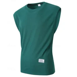 Men's Waffle Tee Tank Top Vest Top Undershirt Sleeveless Crew Neck Summer Plain Fashion Designer Basic Classic Vacation Street Going out Black White Pink Top Tee for Men