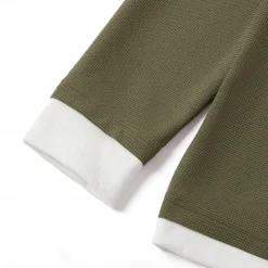 Men's Waffle T-shirt Quarter Zip Tee Tee Top Long Sleeve Shirt Long Sleeve Crewneck Spring & Fall Color Block Fashion Designer Basic Zipper Fake two piece Vacation Street Going out Dark Brown Army