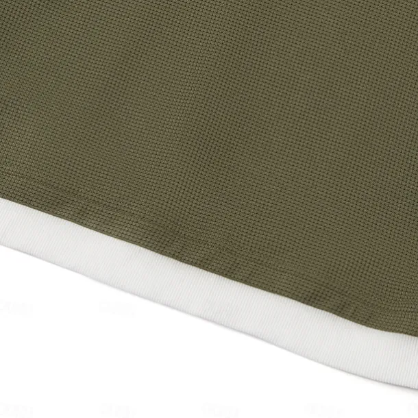 Men's Waffle T-shirt Quarter Zip Tee Tee Top Long Sleeve Shirt Long Sleeve Crewneck Spring & Fall Color Block Fashion Designer Basic Zipper Fake two piece Vacation Street Going out Dark Brown Army