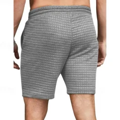 Men's Waffle Waffle Shorts Sweat Shorts Basketball Shorts Pocket Drawstring Elastic Waist Plain Comfort Quick Dry Short Holiday Beach Weekend Fashion Casual ArmyGreen Black Micro-elastic