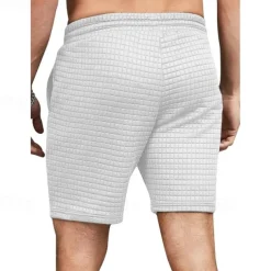 Men's Waffle Waffle Shorts Sweat Shorts Basketball Shorts Pocket Drawstring Elastic Waist Plain Comfort Quick Dry Short Holiday Beach Weekend Fashion Casual ArmyGreen Black Micro-elastic