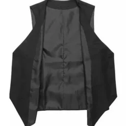 Men's Waistcoat Daily Wear Vacation Going out Fashion Basic Spring & Fall Button Polyester Comfortable Plain Single Breasted V Neck Regular Fit Dark-Gray Black Light Grey Vest