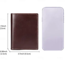 Men's Wallet Coin Purse Credit Card Holder Wallet Envelope Bag Cowhide Shopping Daily Large Capacity Waterproof Lightweight Black Coffee