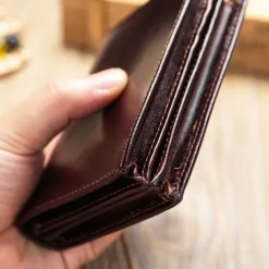 Men's Wallet Coin Purse Credit Card Holder Wallet Envelope Bag Cowhide Shopping Daily Large Capacity Waterproof Lightweight Black Coffee