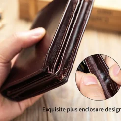 Men's Wallet Coin Purse Credit Card Holder Wallet Envelope Bag Cowhide Shopping Daily Large Capacity Waterproof Lightweight Black Coffee