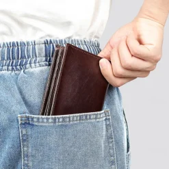 Men's Wallet Coin Purse Credit Card Holder Wallet Envelope Bag Cowhide Shopping Daily Large Capacity Waterproof Lightweight Black Coffee