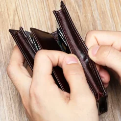 Men's Wallet Coin Purse Credit Card Holder Wallet Envelope Bag Cowhide Shopping Daily Large Capacity Waterproof Lightweight Black Coffee