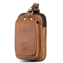 Men's Wallet Coin Purse Mobile Phone Bag Belt Bag Cowhide Shopping Solid Color Black Brown