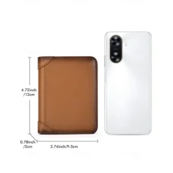 Men's Wallet Credit Card Holder Wallet Leather Cowhide Office Casual Daily Multiple pockets Large Capacity RFID Blocking Solid Color Color rubbing Light Brown Black Brown