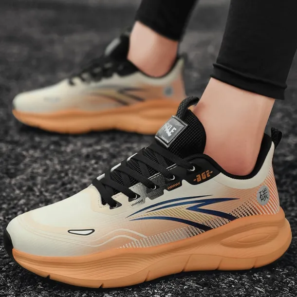 Men's Warm Lined Running Sneakers, Lightweight Cushioned Athletic Shoes with Lace-Up Design for Winter Outdoor Sports and Daily Wear