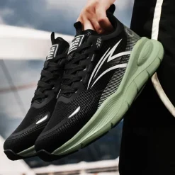 Men's Warm Lined Running Sneakers, Lightweight Cushioned Athletic Shoes with Lace-Up Design for Winter Outdoor Sports and Daily Wear