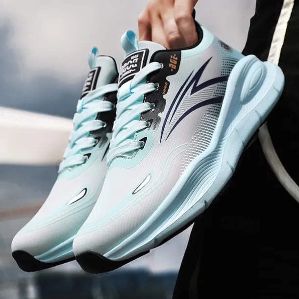 Men's Warm Lined Running Sneakers, Lightweight Cushioned Athletic Shoes with Lace-Up Design for Winter Outdoor Sports and Daily Wear